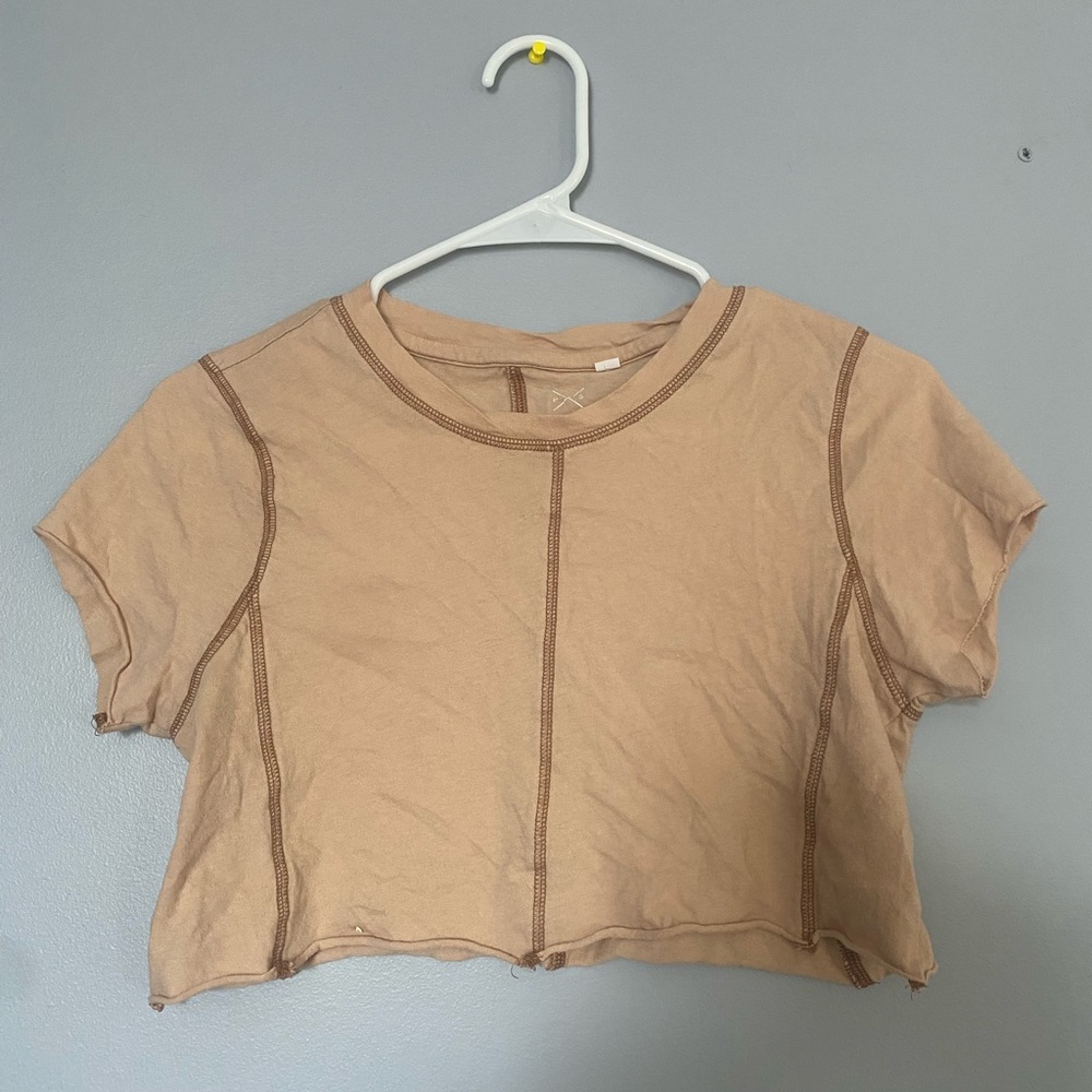 PacSun Tan T-Shirt Crop Top